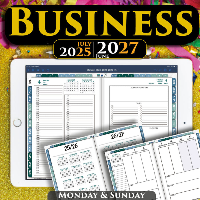 PDF Daily Digital Business Planner 2025 2026 2027 for iPad