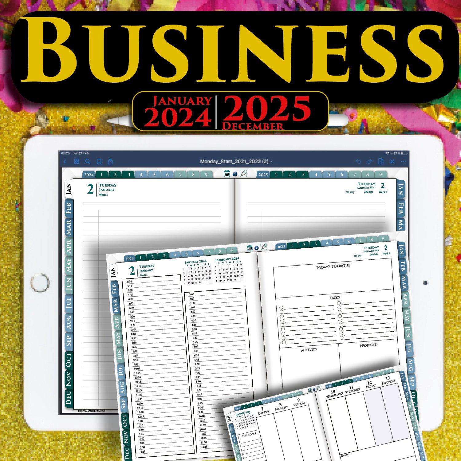2024 2025 Daily Digital Business Planner for iPad — iPad Planner