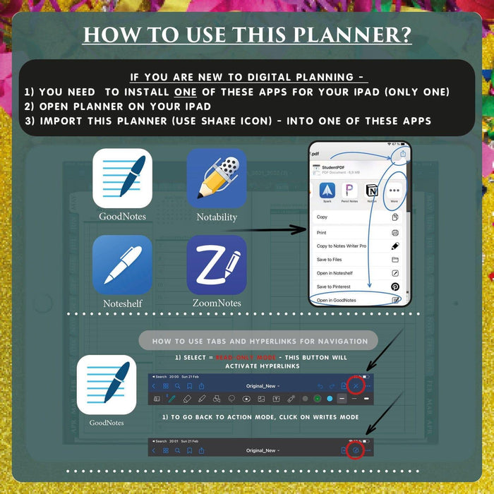how to use digital franklin planner in iPad
