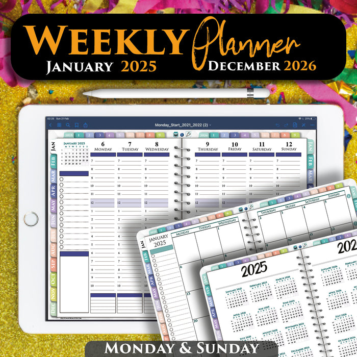 🚀 Digital Weekly Hourly Planner | GoodNotes & Notability Compatible