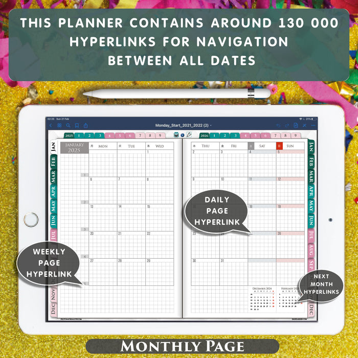 2025 2026 Year Digital Hobonichi Planner | Japanese Style | GoodNotes & Notability hyperlinked