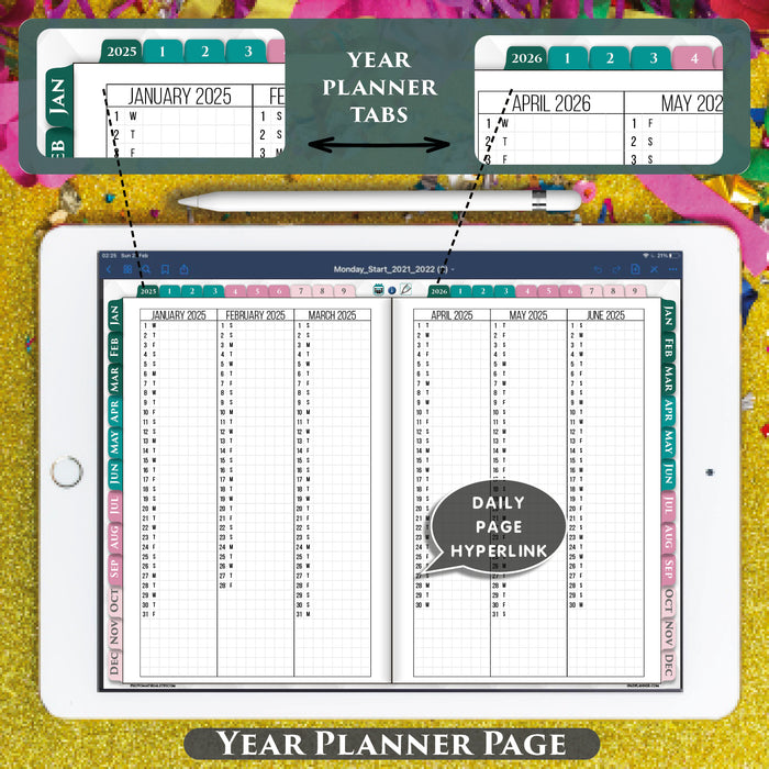 2025 2026 Year Digital Hobonichi Planner | Japanese Style | GoodNotes & Notability hyperlinked