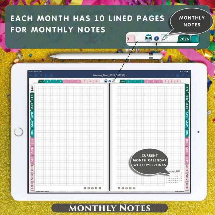 2025 2026 Year Digital Hobonichi Planner | Japanese Style | GoodNotes & Notability hyperlinked