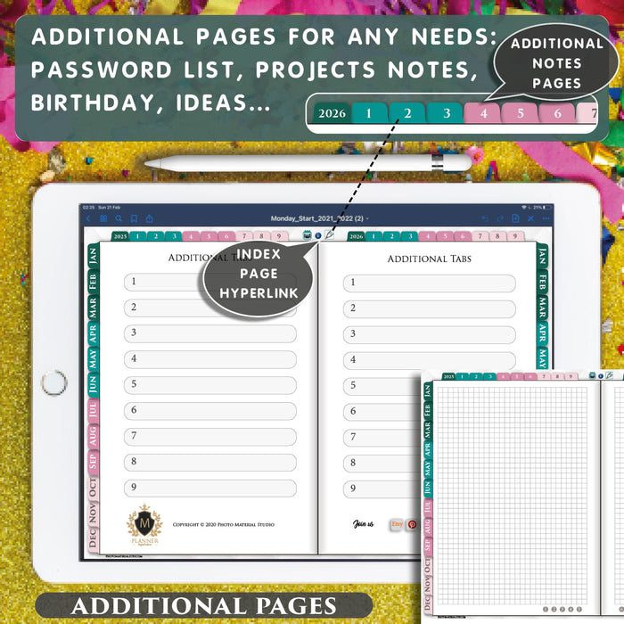 2025 2026 Year Digital Hobonichi Planner | Japanese Style | GoodNotes & Notability hyperlinked