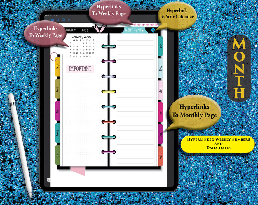 digital vertical simple daily planner