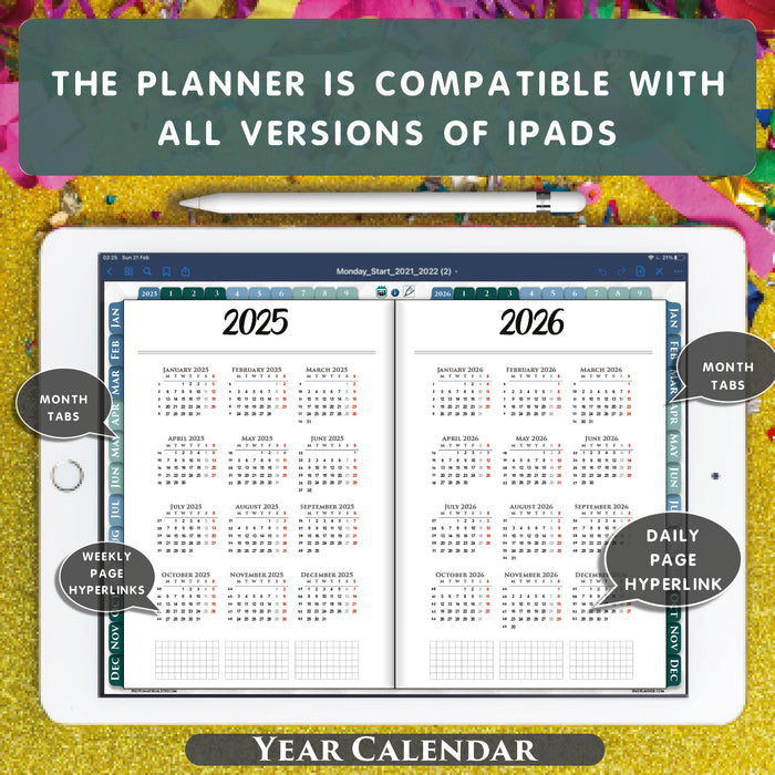 2025 2026 digital hobonichi year planner calendar