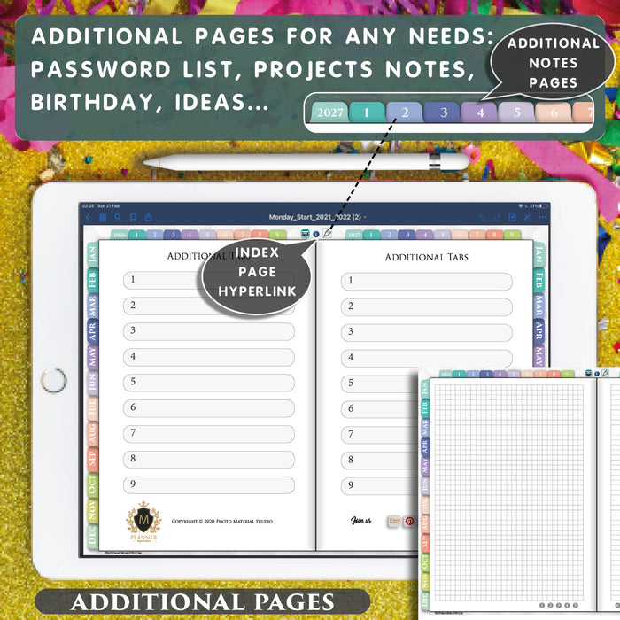 Digital Rainbow Hobonichi Daily Weekly Hobo Planner for GoodNotes & Notability
