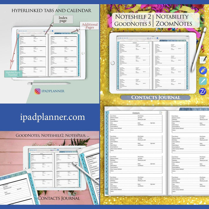 Digital Contact Book for goodnotes and notability