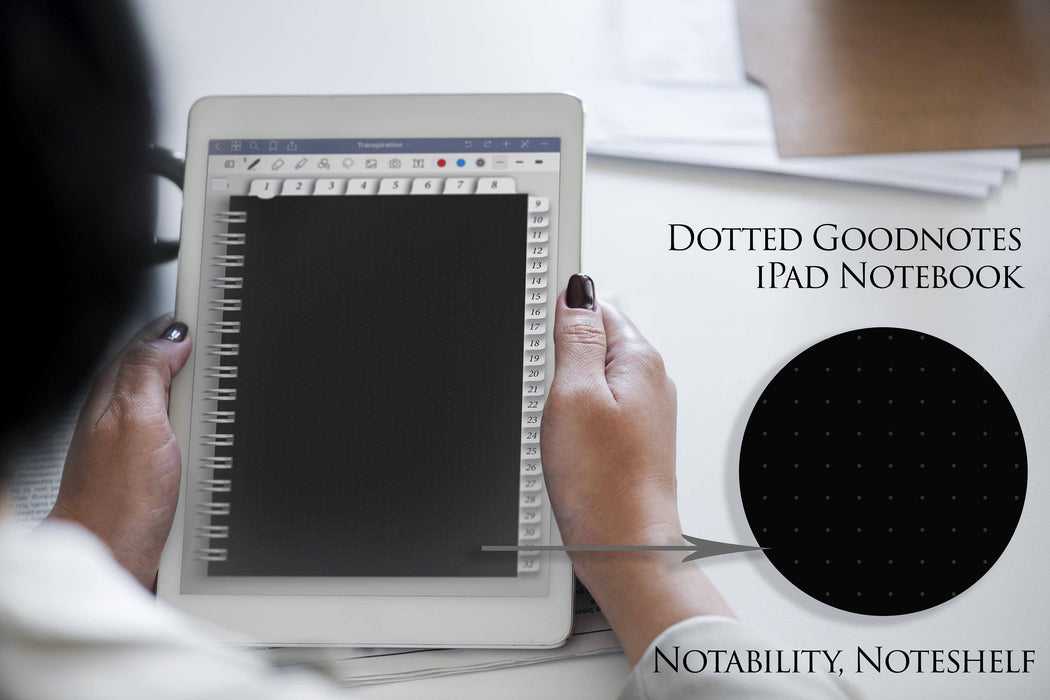 black digital journal for goodnotes