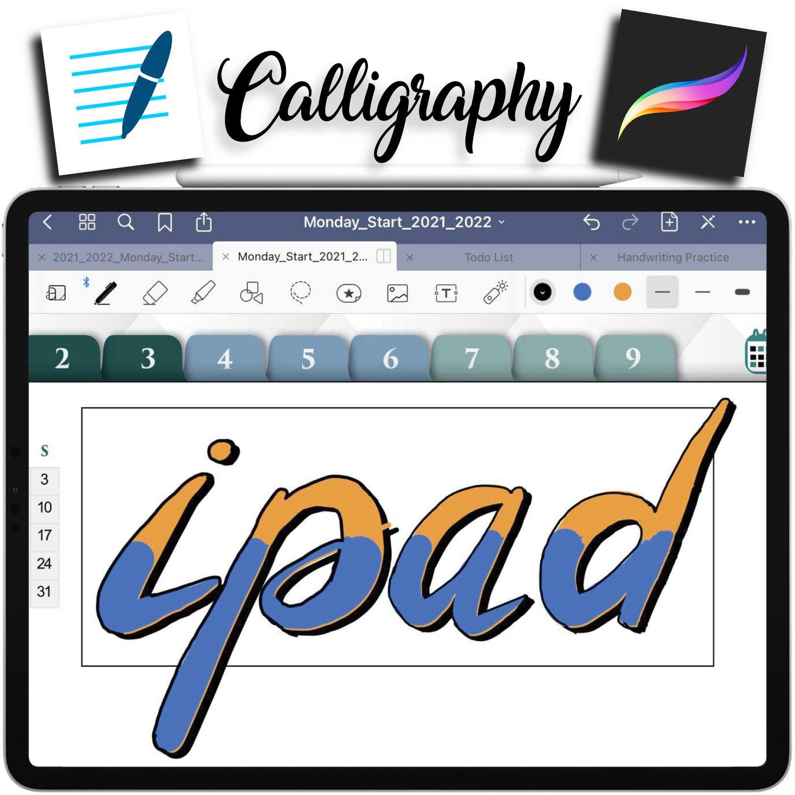 How To Do Calligraphy on GoodNotes like in Procreate for Header and Title ipadplanner.com