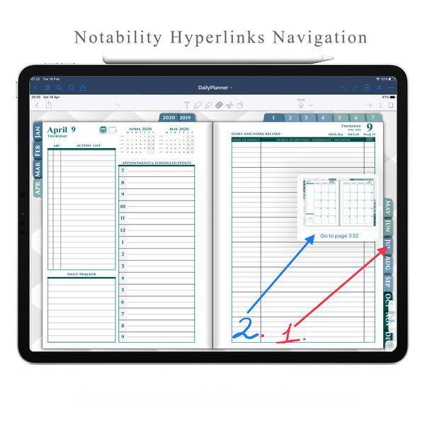 How to use Hyperlinks in Notability for Navigation in Digital Planner ipadplanner.com
