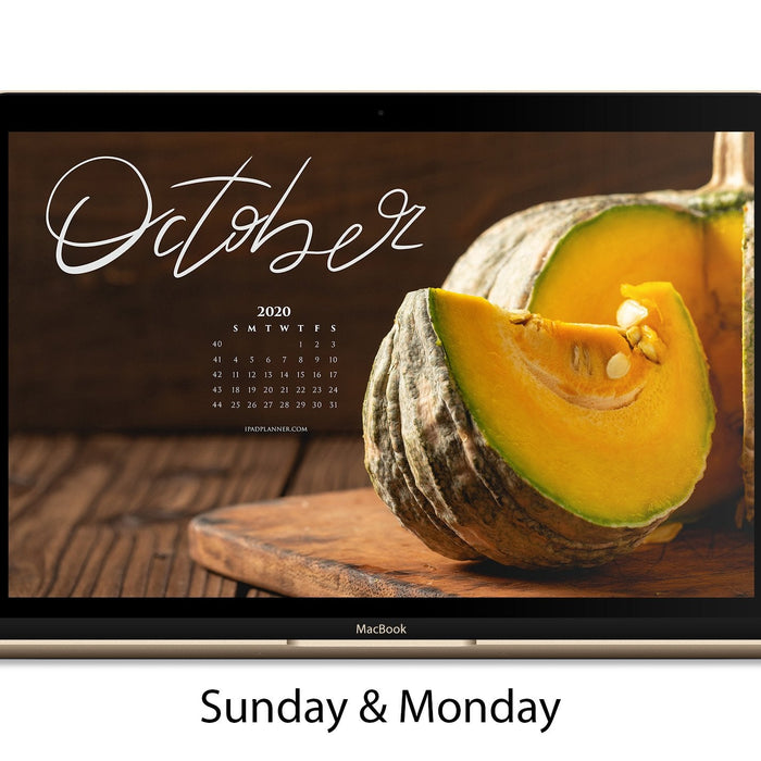 Free Download October Calendar Background - iPad Planner