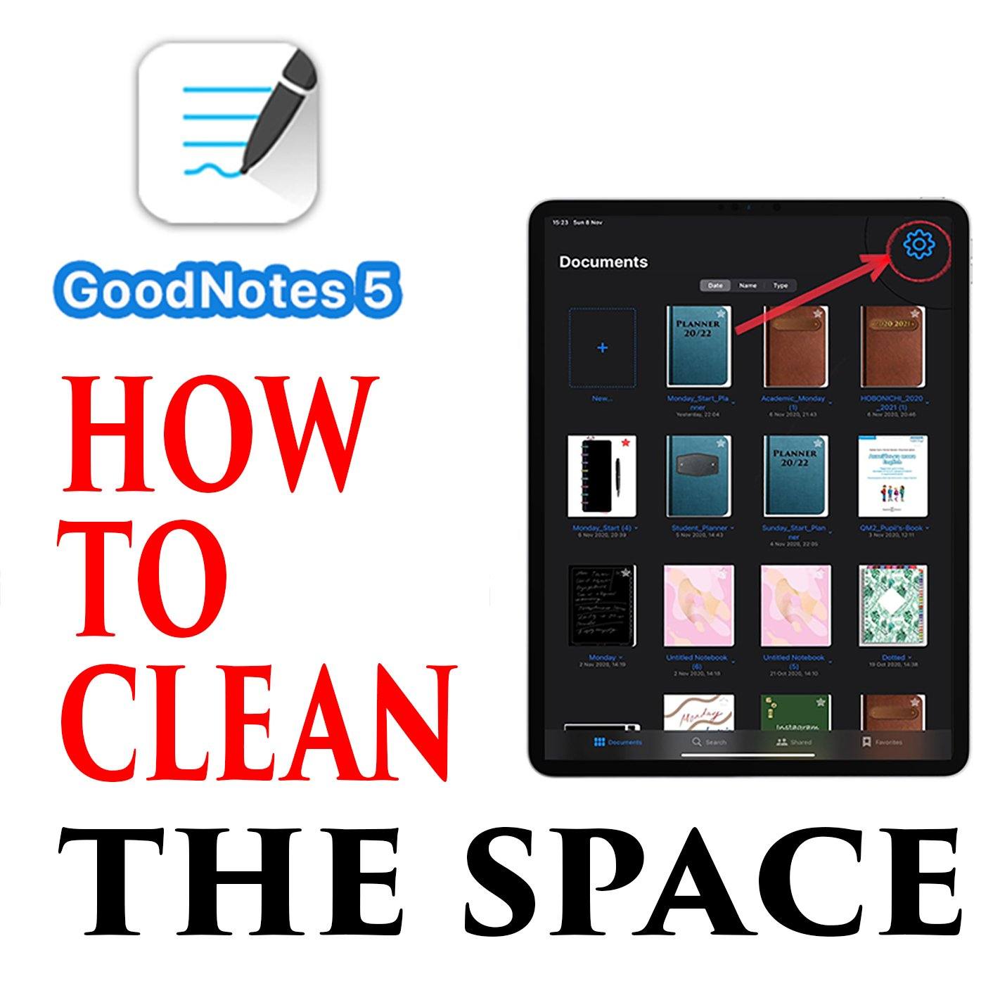 GoodNotes 5 Tutorial How to erase space, how to delete files from recycle bin and up its work