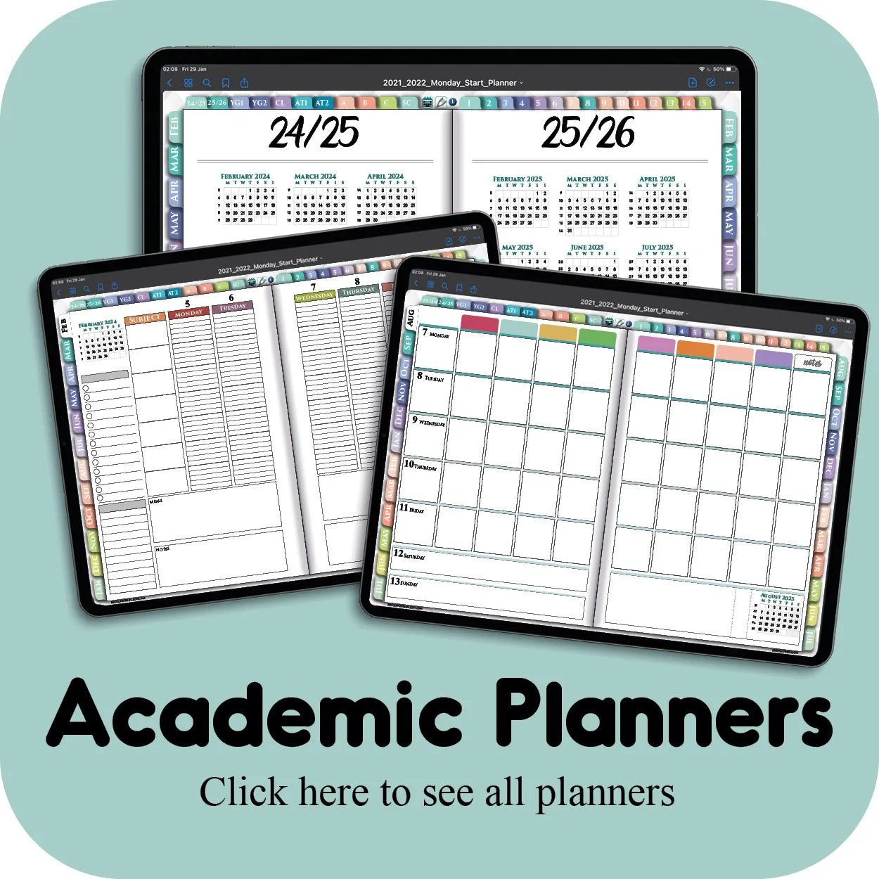 academic digital planners for ipad planners