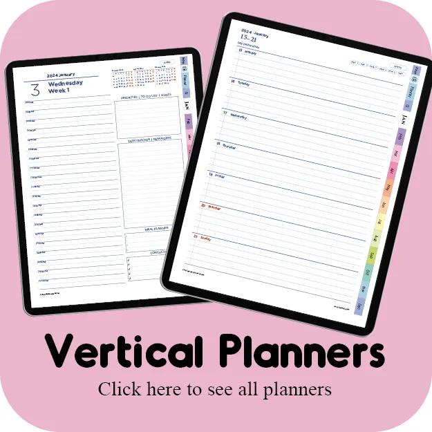 digital vertical ipad planner for goodnotes ipadplanner.com