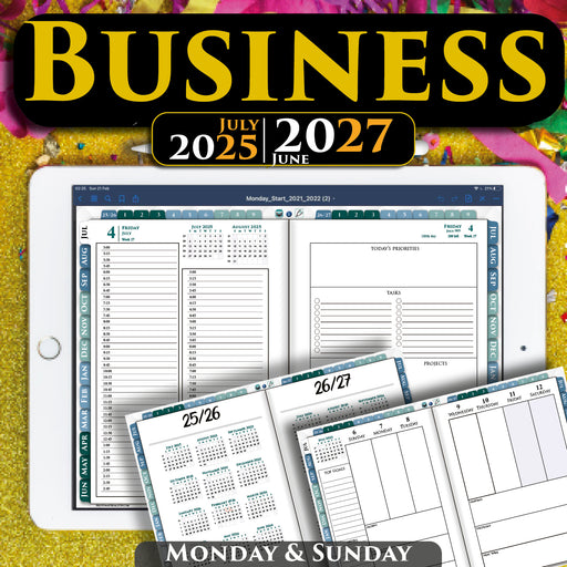 PDF Daily Digital Business Planner 2025 2026 2027 for iPad