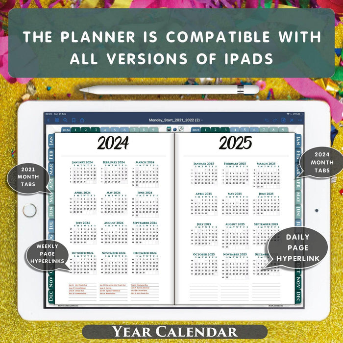 2024-2025  Aussie & NZ iPad Digital Daily Planner – GoodNotes & Notability Ready