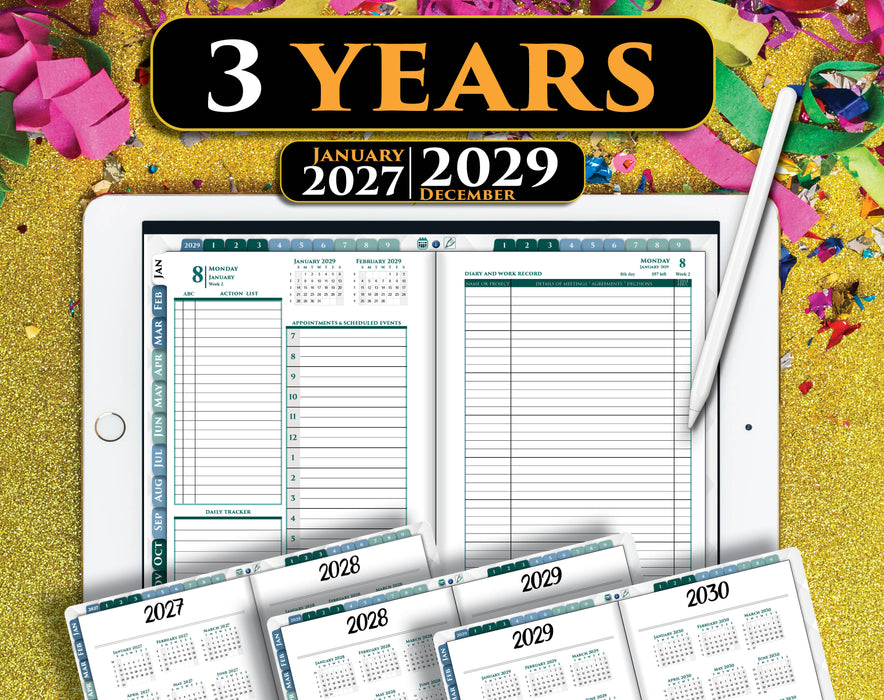 3-Year Franklin Covey Digital Daily Planner 2027 2028 2029