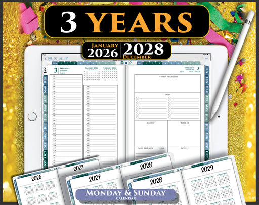 3-Year Franklin Covey Digital Daily Planner 2026 2027 2028 
