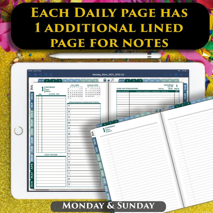 additional page in daily planner