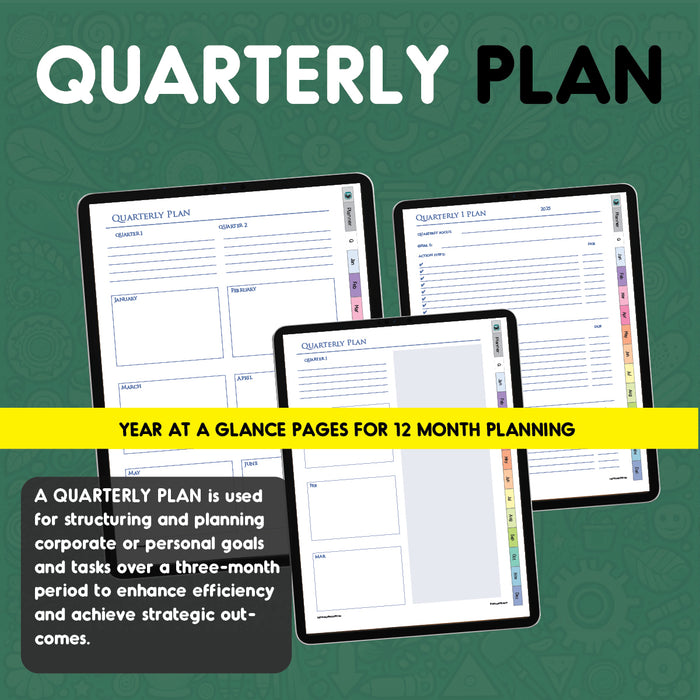 Digital Vertical Business Planner 2025 | iPad Compatible