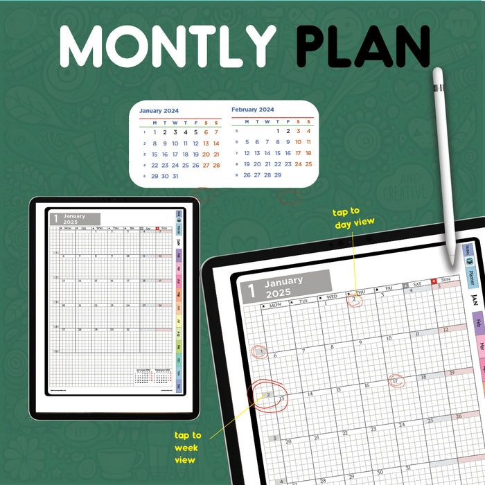 Digital iPad Planner | Hobonichi Techo Style | Daily & Weekly Hobo Planners