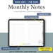 digital monthly noted in digital notebook