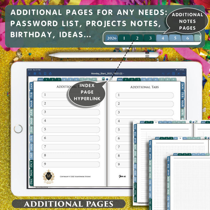 2025 2026 Digital Business Planner PDF for iPad