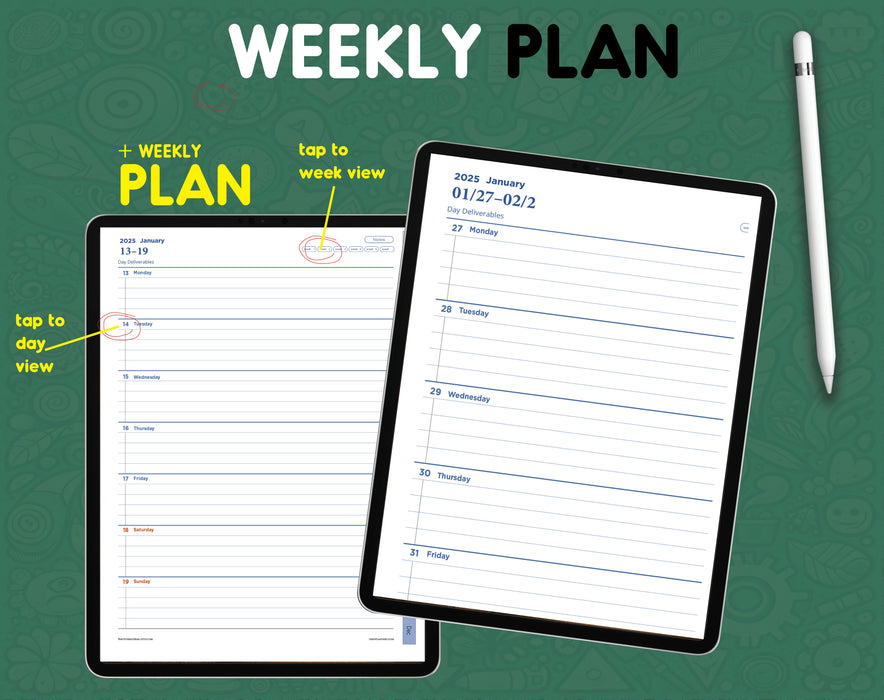 digital nursing student weekly planner 2025