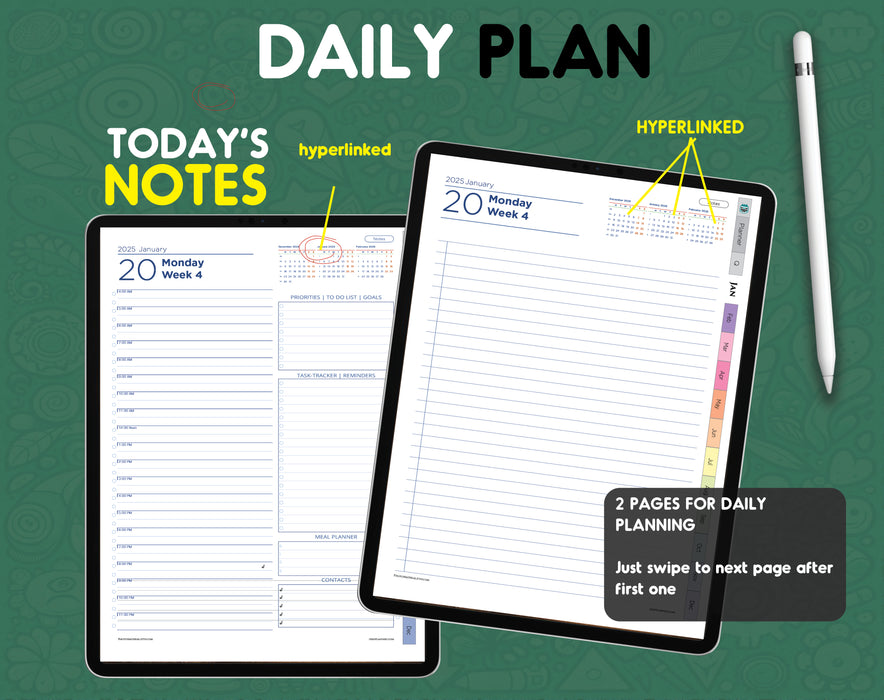 digital nursing student daily planner 2025