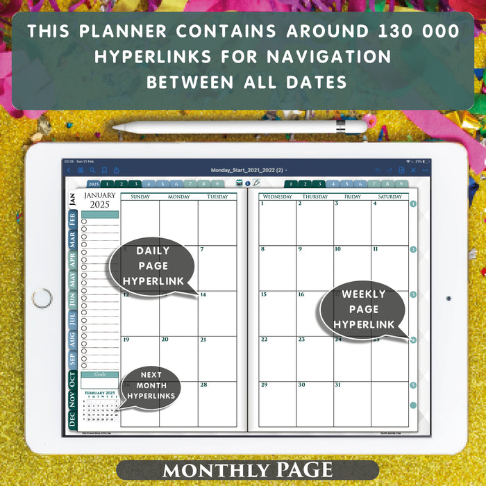 2025 2026 2027 Digital Planner Bundle. 3-years Daily Weekly Planners, BONUSES