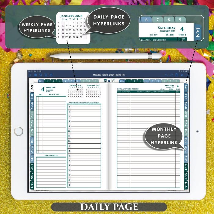 Premium digital daily franklin covey planner for goodnotes and notability for 2025 2026