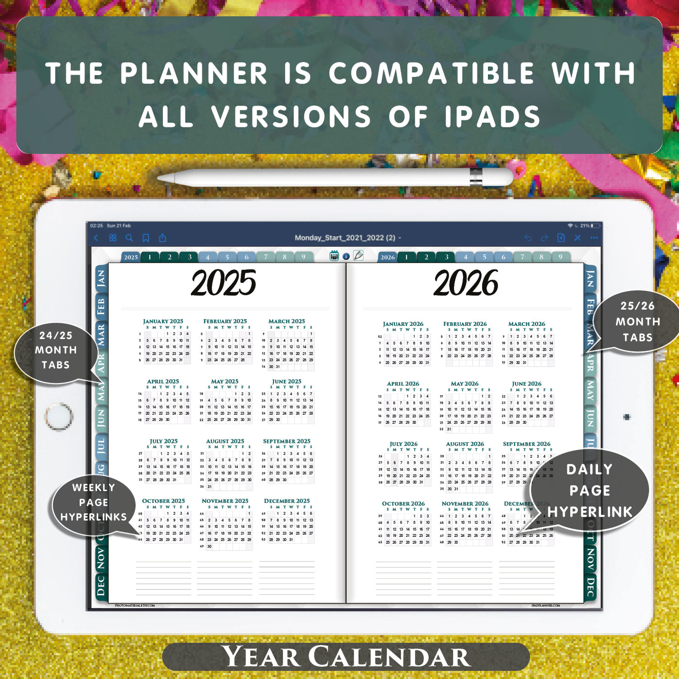 2025 2026 Digital Franklin Covey Planner for Daily iPad Planning — iPad