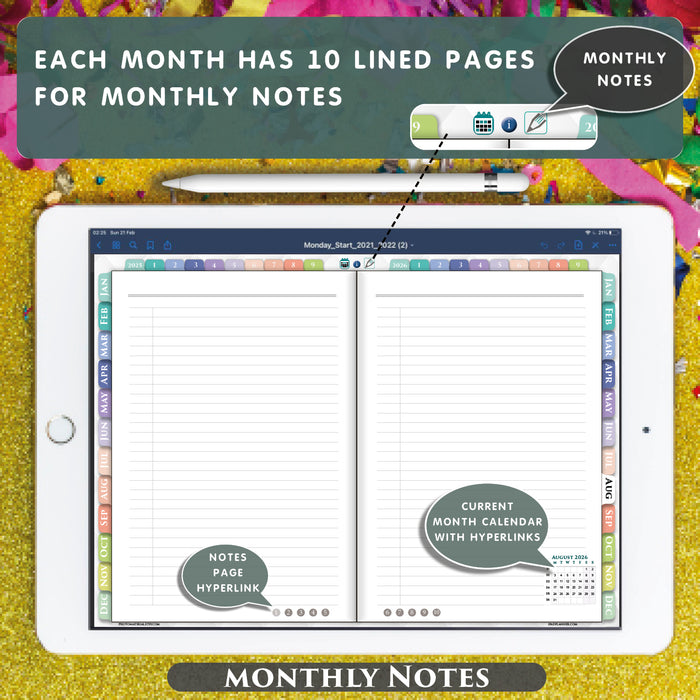 Digital Simple Weekly Planner | GoodNotes Notability Template 2025 2026