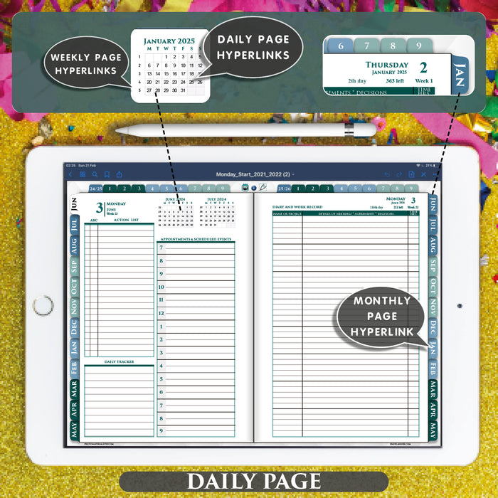 digital daily goodnotes planner for 2025 2026