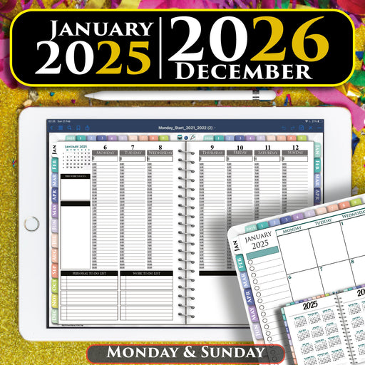 2025 2026 Digital Passion planner | PDF Weekly  paperless template