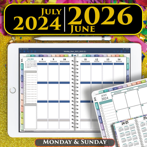 Digital Weekly Planner and Monthly Planner for 2024 2025