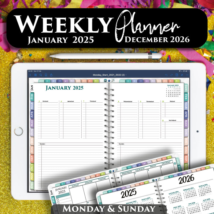 Digital Franklin Weekly 5 Choice Planner 2025 2026