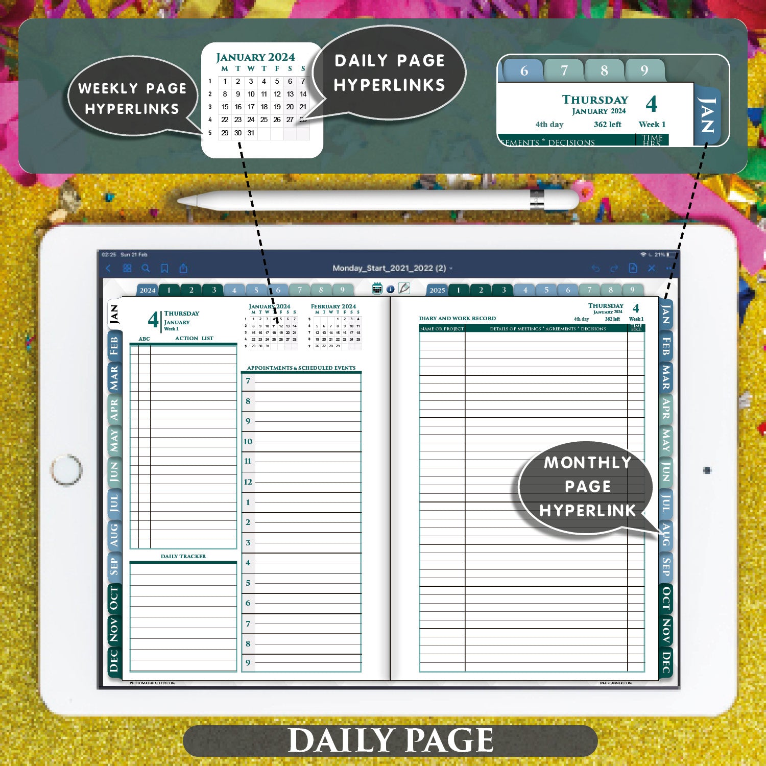 Digital Life Planner - Blue - Beautiful digital planner — Cozy Cottage 🍂