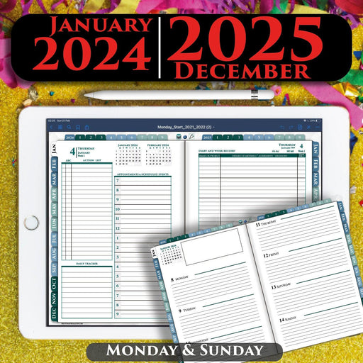 2024 2025 Digital Daily Planner for Notability and GoodNotes year planning