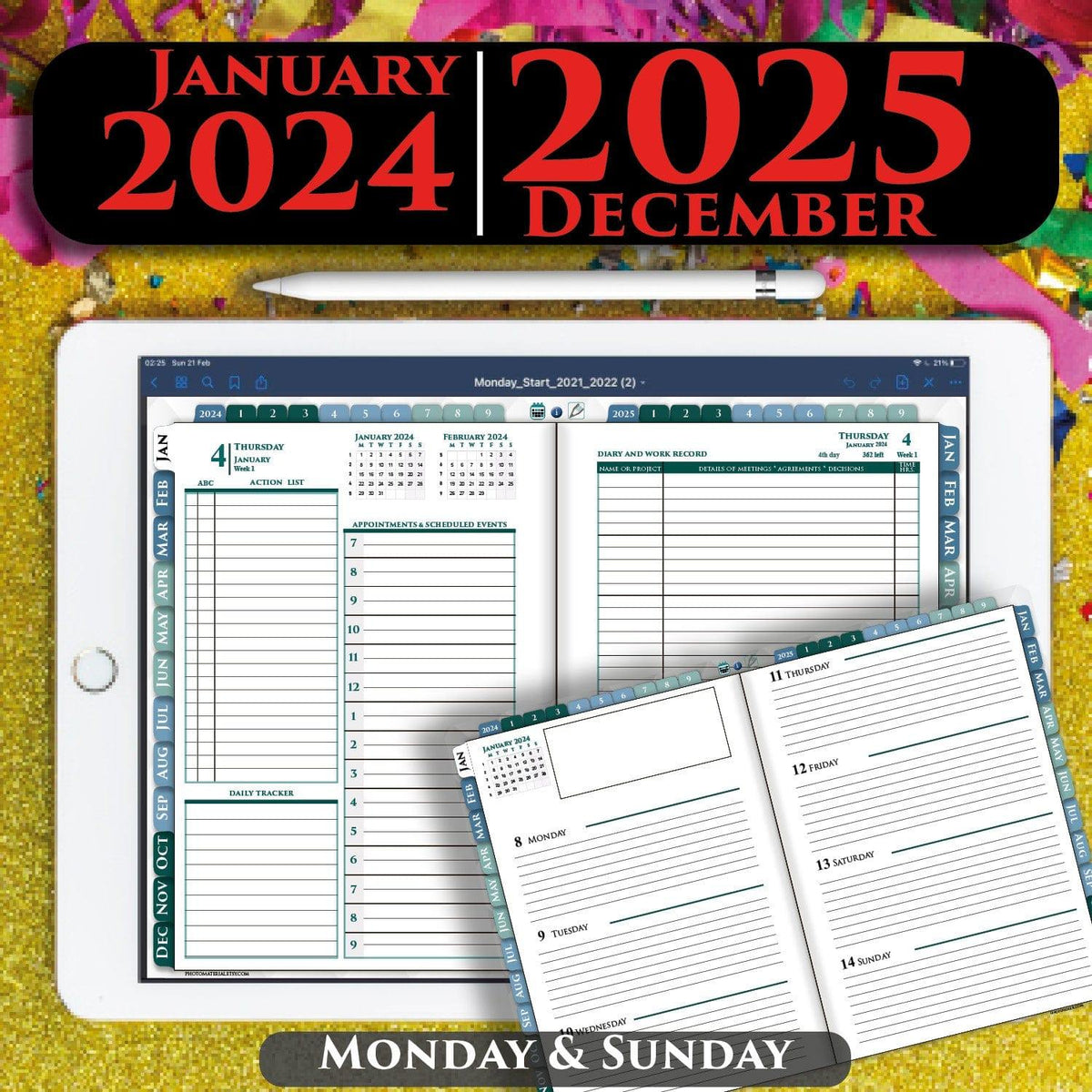 2024 2025 Franklin Digital Planner for Daily iPad Planning GoodNotes