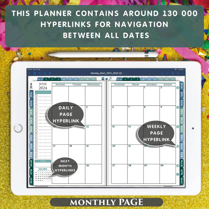 digital monthly franklin planner page