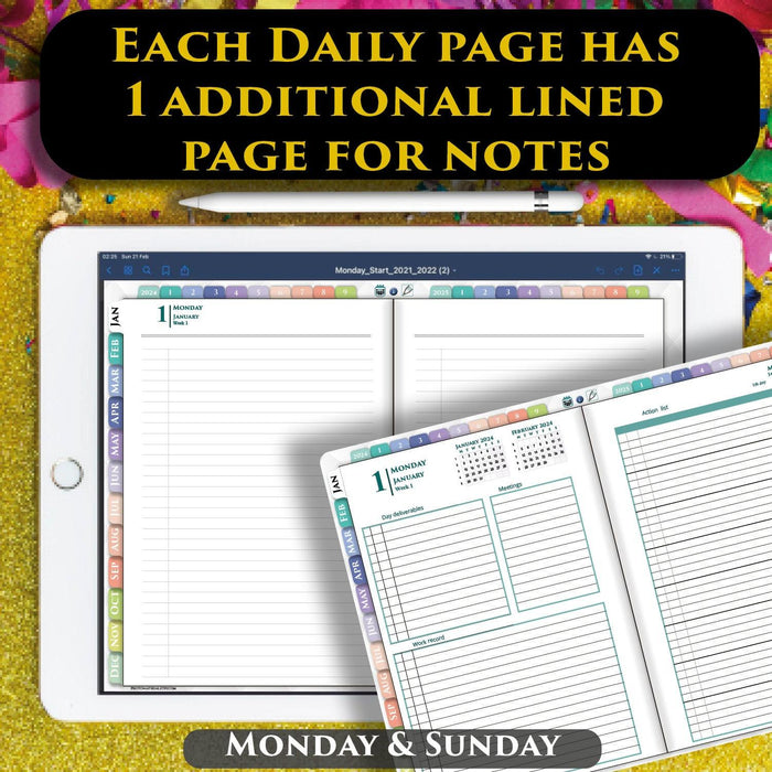 daily notes page in full focus planner digital
