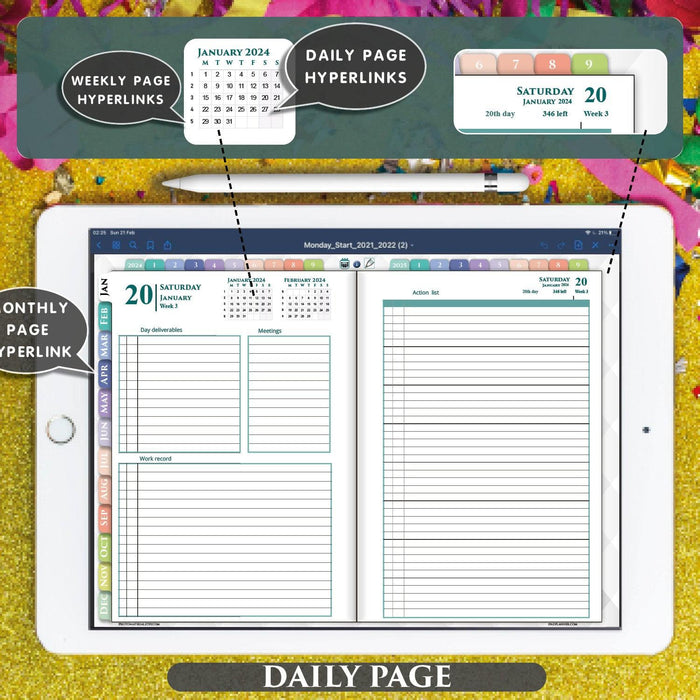 daily page template in full focus planner digital