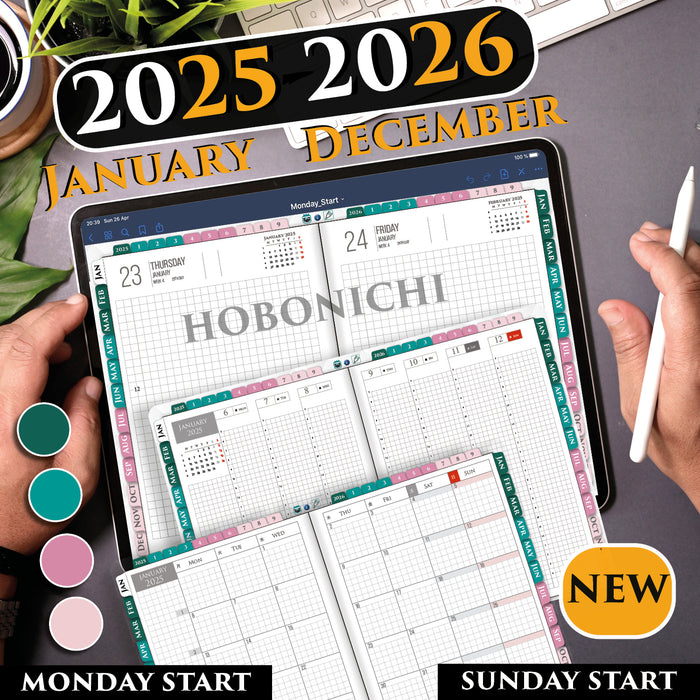 digital hobonichi planner  for 2025 2026