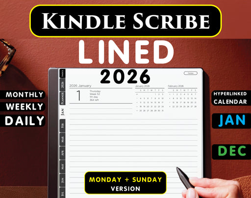 Kindle Scribe Lined Notebook – Simple Digital Notebook PDF for Writing & Notes