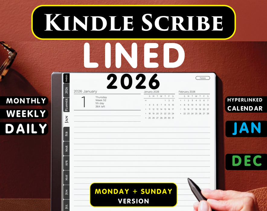 Kindle Scribe Lined Notebook – Simple Digital Notebook PDF for Writing & Notes