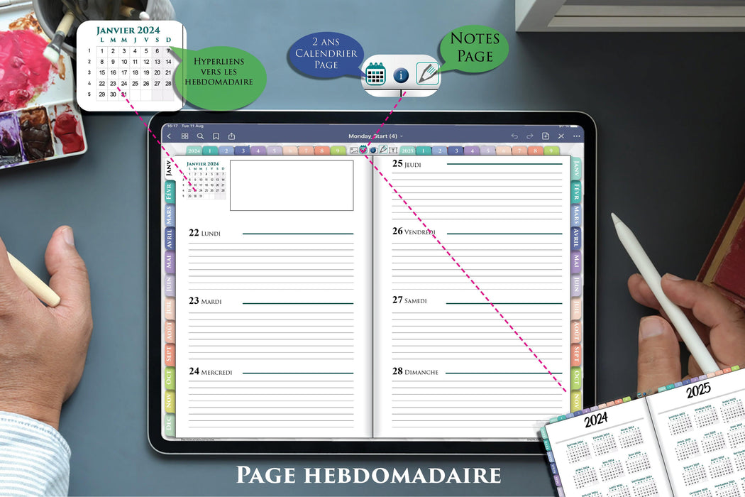 Agenda numérique ipad français 2024 2025 — iPad Planner