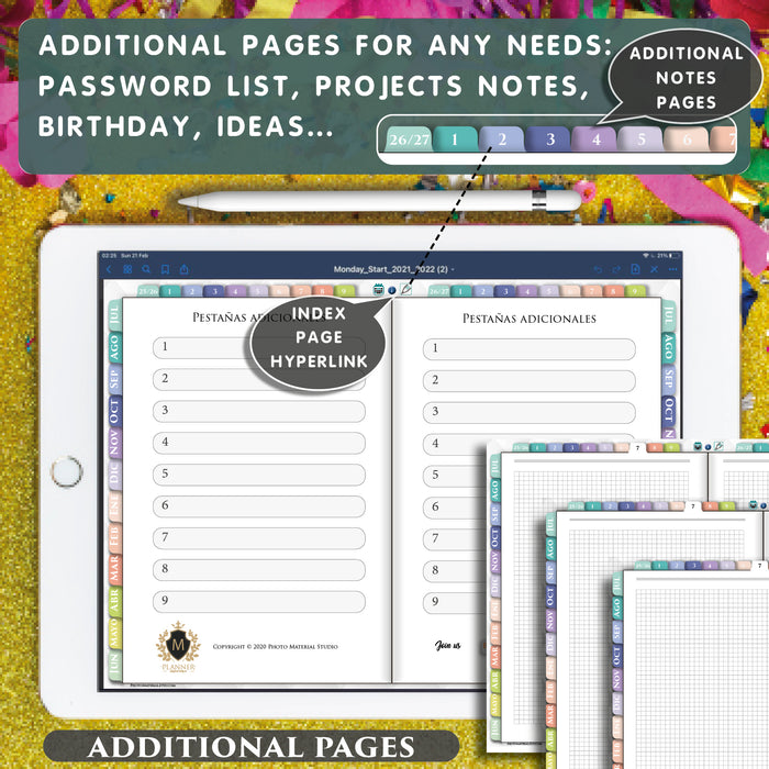 Planificador Diario Digital 2025 2026 2027 para Profesionales y Académicos | Compatible con GoodNotes y Notability