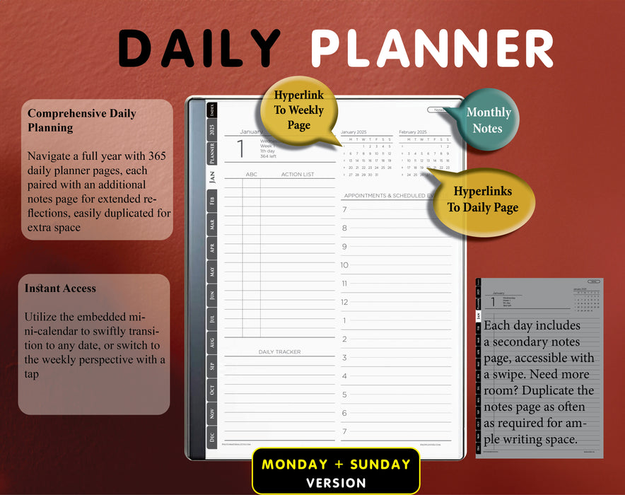 digital daily kindle scribe planner for 2025